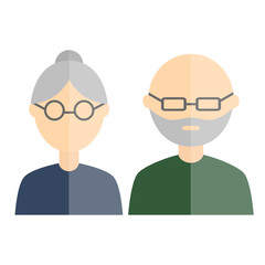 Fototapeta premium Illustration of elderly, male and female.