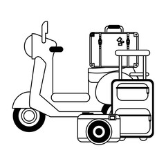 Vacations and travel concept in black and white