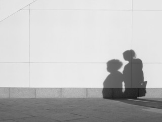 street wall and floor with shadow people