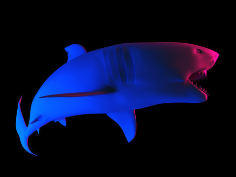 3d rendered abstract rendering of a shark