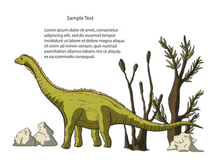 Diplodocus Dinosaur vector.