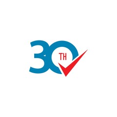 30 Th Anniversary Vector Template Design Illustration