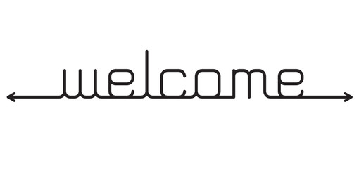 WELCOME geometric typography banner