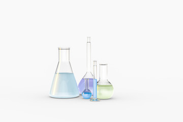 3d rendering, Chemical vessels in the laboratory