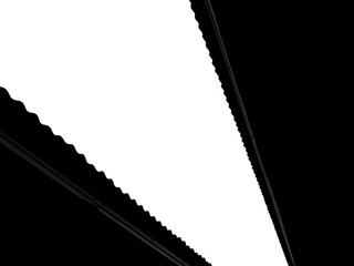 black & white shaped roof building silhouette