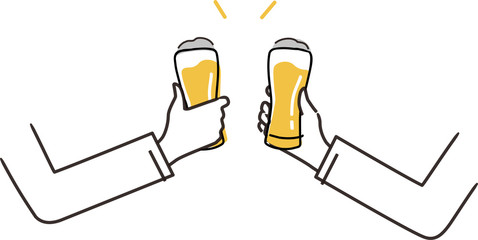 乾杯のイラストイメージ © tiquitaca