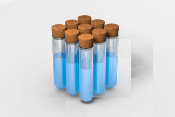 3d rendering, Chemical vessels in the laboratory