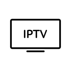 TV set icon. HD IPTV UHD Internet Protocol TV symbol