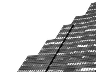  Architecture glass building design on white background