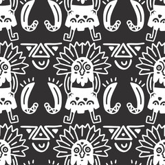 Seamless aztec vector pattern.