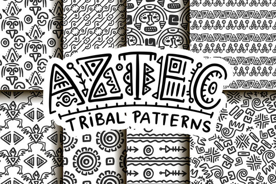 Seamless aztec vector pattern.