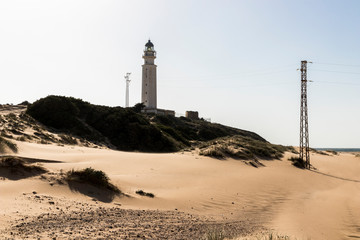 Barbate, Spain. The lighthouse at Cape Trafalgar, a headland in the Province of Cadiz in the south-west of Andalucia