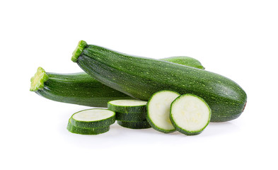 fresh zucchini isolated on white background. full depth of field