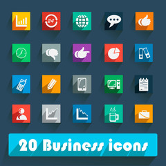 Basic Flat icon set