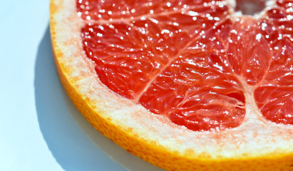 grapefruit slice fragment macro