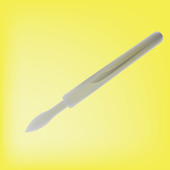 Ink Pen or scalpel. Metal medical scalpel or ink pen icon. Ink Pen or medical scalpel.