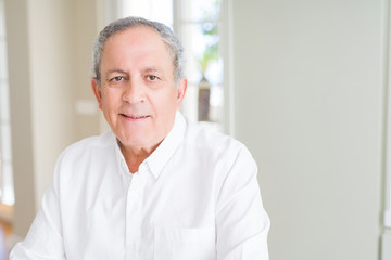 Handsome senior man smiling confident