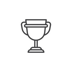 Fototapeta na wymiar Trophy cup line icon. Winner cup linear style sign for mobile concept and web design. Trophy award outline vector icon. Symbol, logo illustration. Pixel perfect vector graphics