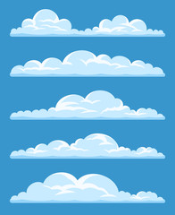 Set of cartoon clouds