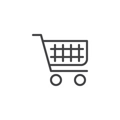 Shopping Cart line icon. linear style sign for mobile concept and web design. Trolley cart outline vector icon. Commerce symbol, logo illustration. Pixel perfect vector graphics