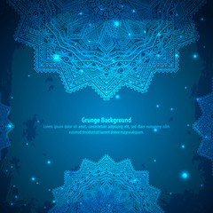 Abstract Aztec blue ornament.