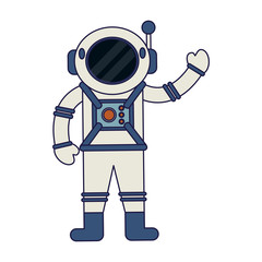 Naklejka premium Astronaut greeting cartoon isolated