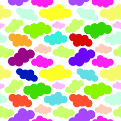 Abstract pattern. Seamless vector pattern multicolored clouds on a transparent background