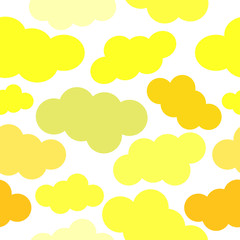 Abstract pattern. Seamless vector pattern yellow clouds on a transparent background