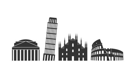 Italy logo. Isolated Italian architecture on white background