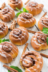 Homemade cinnamon buns.