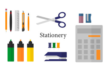 stationery icons set 