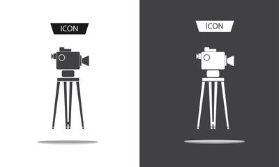 Movie cameraicon vector isolated on white background.