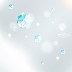 Cristal ice on an indistinct blue background.