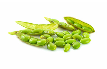 close up fresh soy bean isolated on white background