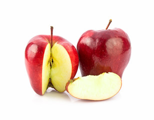 red apple fruit isolated on a white