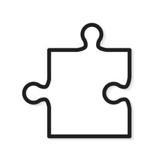 one puzzle piece icon- vector illustration