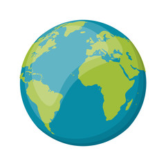 World earth planet cartoon isolated