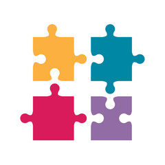 Fototapeta premium colorful puzzle pieces icon- vector illustration