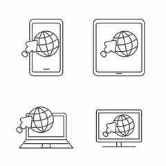 Set of internet line icon vector. internet vector illustration 