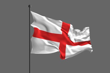 Waving flag of England. 3D rendering