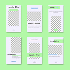 Fashion Post Template Social Media Banners for Digital Marketing. Promo Brand Fashion. Stories. Streaming. story, internet web banner, flyer,poster and brochure.fluid. Vector Illustration. 