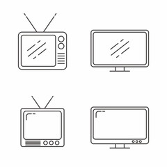 Set of television icon line design. Television vector illustration 