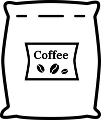 Big bag of coffee with a label