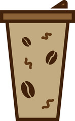 Colored coffee in a tall paper cup