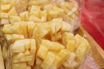 Fresh pineapple is delicious in street food