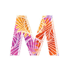 Floral Letter M design template. Mother's Das flower logo type design concept of Abstract alphabet logo