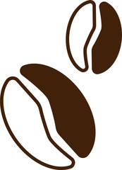 Two colored grains of coffee