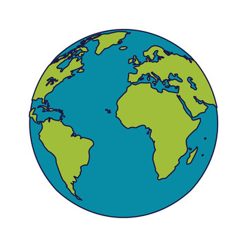 World earth planet cartoon isolated