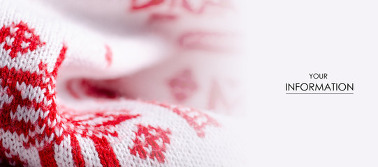 Plaid warm white red fabric texture material new year pattern on blur background 