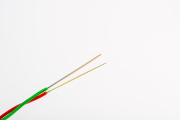 Fiber optic cable on isolated background.